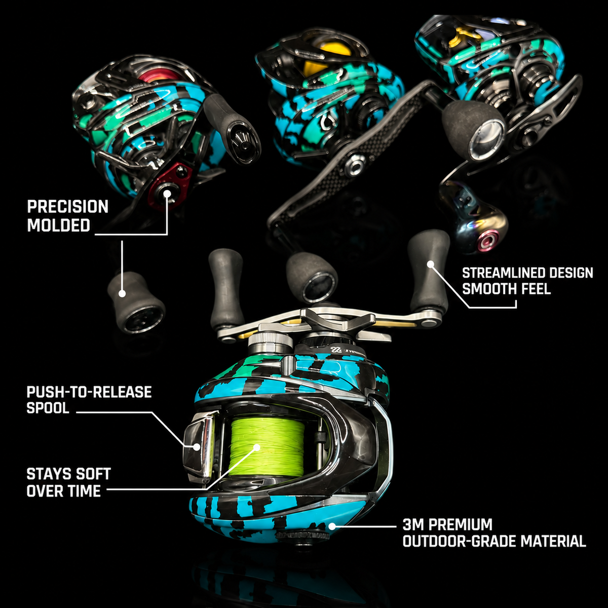 Doman 3D Baitcasting Reel Skin – Custom-Fit Decal Wrap